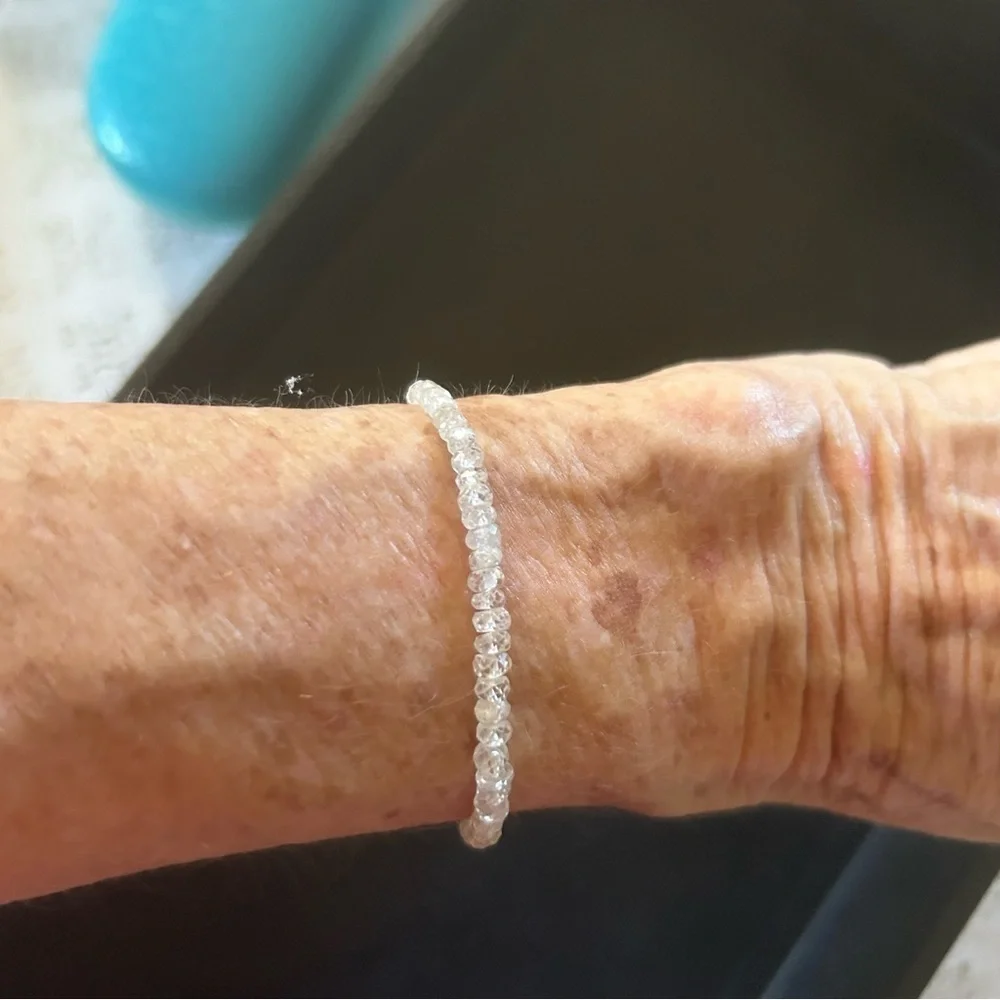 Rare Untreated Madagascar Zircon on Adjustable Sterling Bracelet